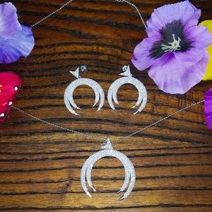 Silver earrings and necklace set